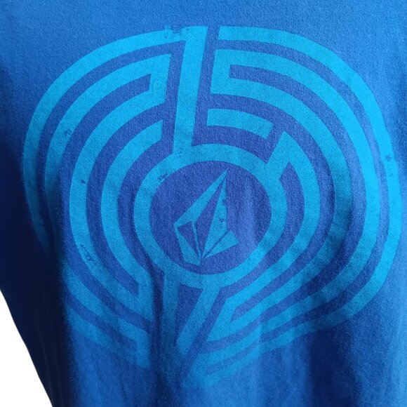 Mens Volcom T-shirt Large Shifter Logo Short Sleeve Crewneck T-Shirt Blue L - Picture 2 of 8
